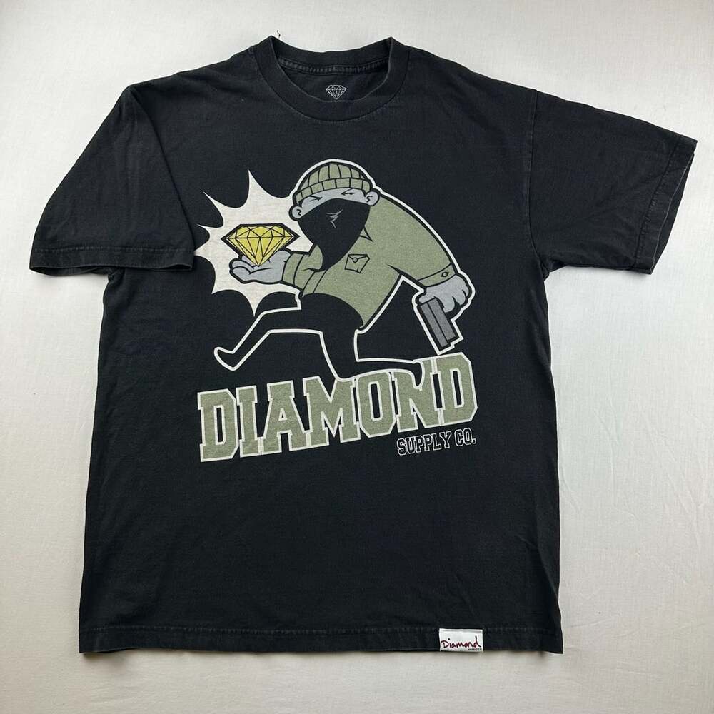 Diamond Supply Co. Robbery T-Shirt Size L Black Graphic